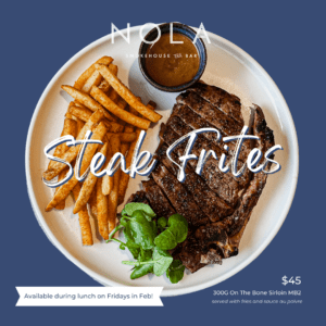 Steak Frites at NOLA Smokehouse and Bar in Barangaroo Sydney